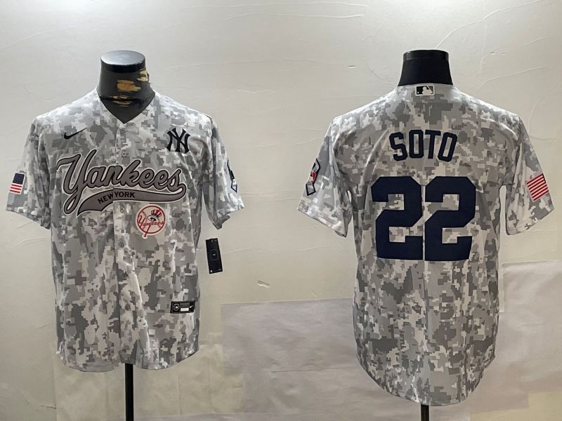 Men New York Yankees 22 Soto Camo Joint Name 2024 Nike MLB Jersey style 3